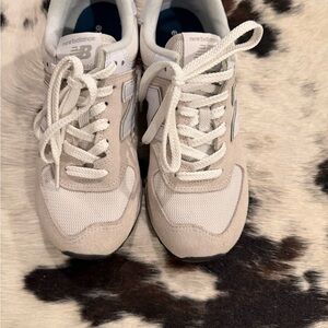 New Balance Women's Beige and White Sneakers